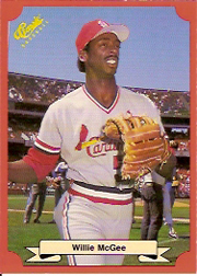1988 Classic Red Baseball Cards        173     Willie McGee